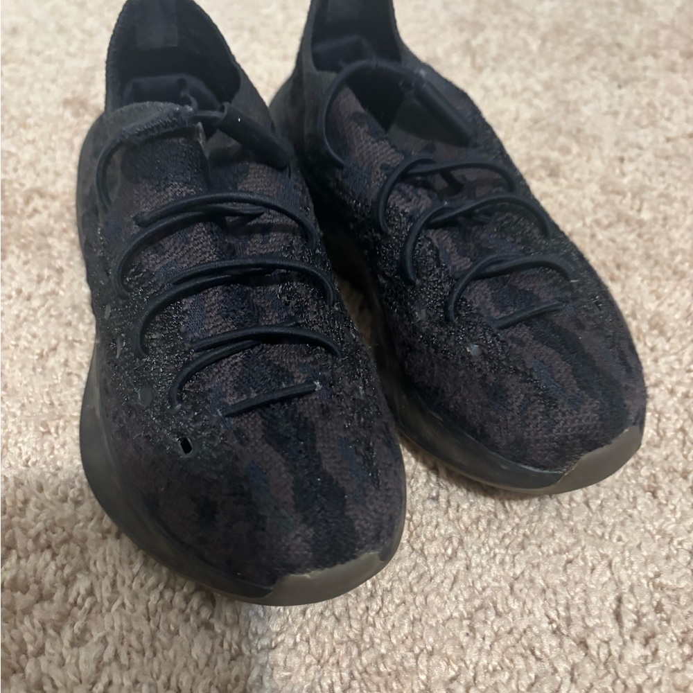 Yeezy Boost 380 Onyx Black and Gray Kids Sneakers